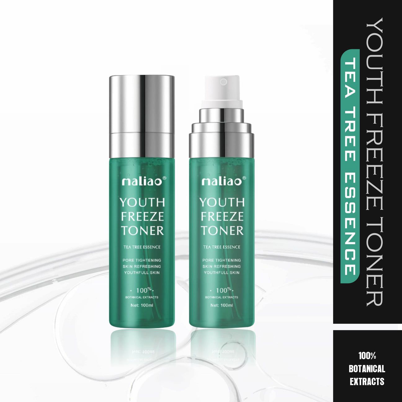 Maliao Youth Freeze Toner with Tea Tree Green - Refreshing and Clarifying Toner for Clear Youthful Skin