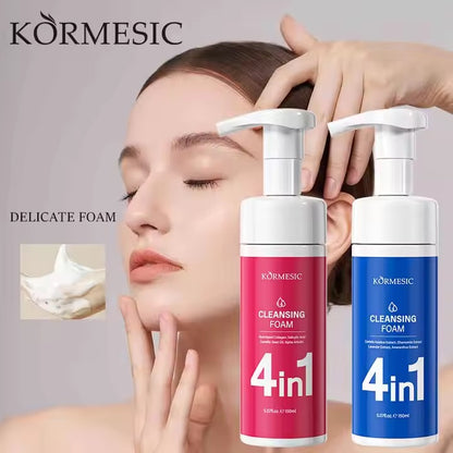 KORMESIC 4in1 Cleanser Blue Pink Mousse for Facial Wash Moisturizer Organic Supply Reduce 150ml