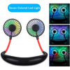 Portable Rechargeable Neck Fan With 7 Wings And RGB Lights