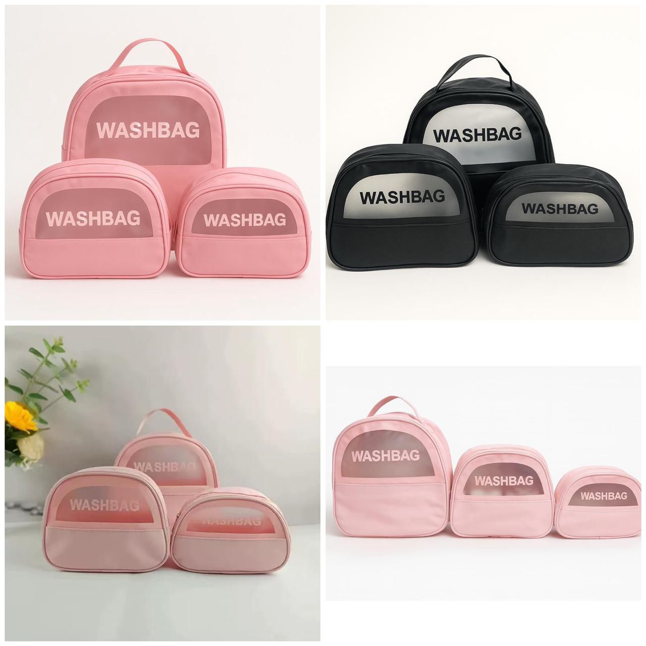 Set Of 3 Travel Waterproof Cosmetic Bag Portable Transparent Makeup Bag Multipurpose Women Cosmetic Bag Pvc Waterproof Handbags Travel Toiletry Washbag With Zipper