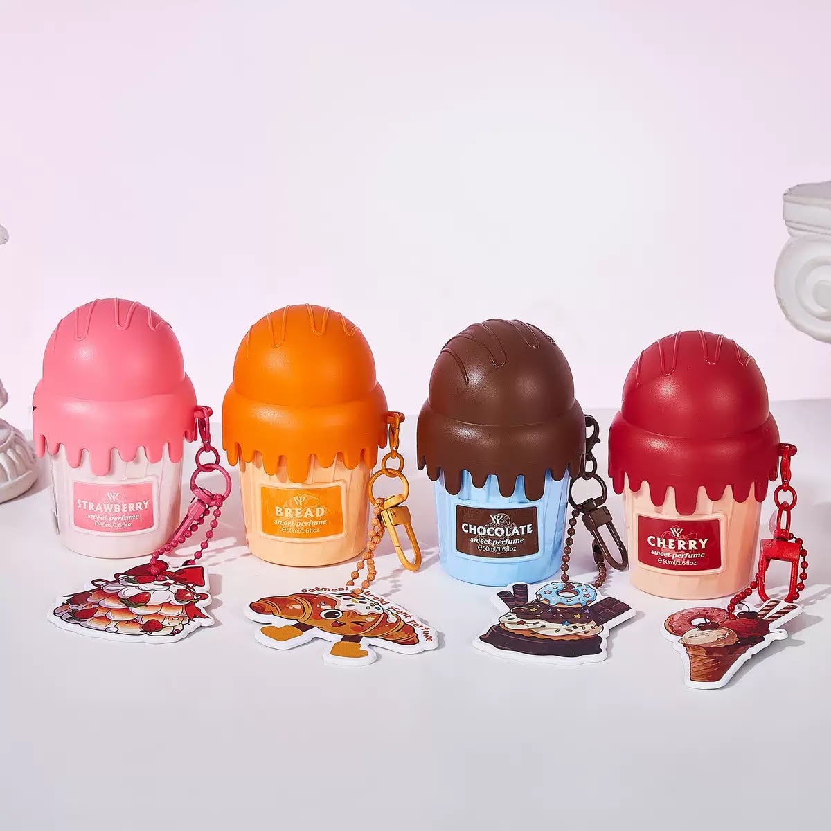 Mini Ice Cream Perfume Keychain for Girls