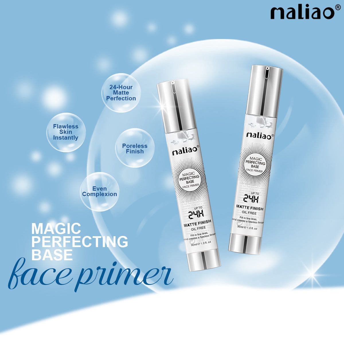 Maliao Matte Finish Face Primer Oil Free Upto 24H 30ml