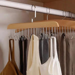 Multifunctional Wood Hanger 8 Hooks Underwear Scarf Sling Tie Storage Rack Organizer