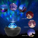 Big Bowl Galaxy Projector Night Light Table Lamp Music Starry Water Wave LED Projector Light Bluetooth Sound-Activated Projector