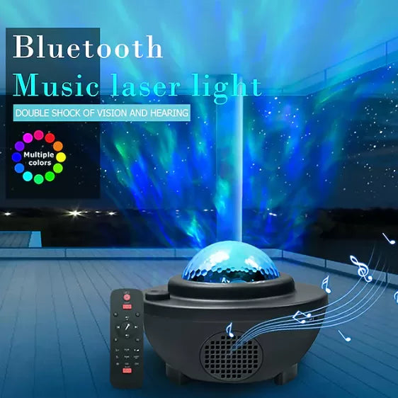 Big Bowl Galaxy Projector Night Light Table Lamp Music Starry Water Wave LED Projector Light Bluetooth Sound-Activated Projector