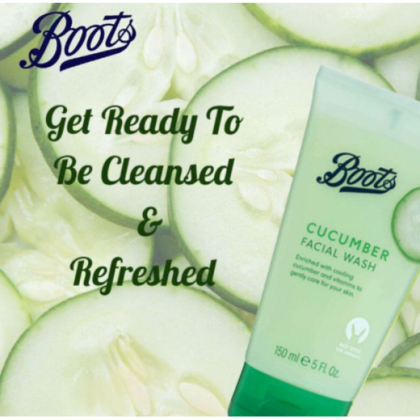 BOOTS CUCUMBER FACIAL WASH 150ML
