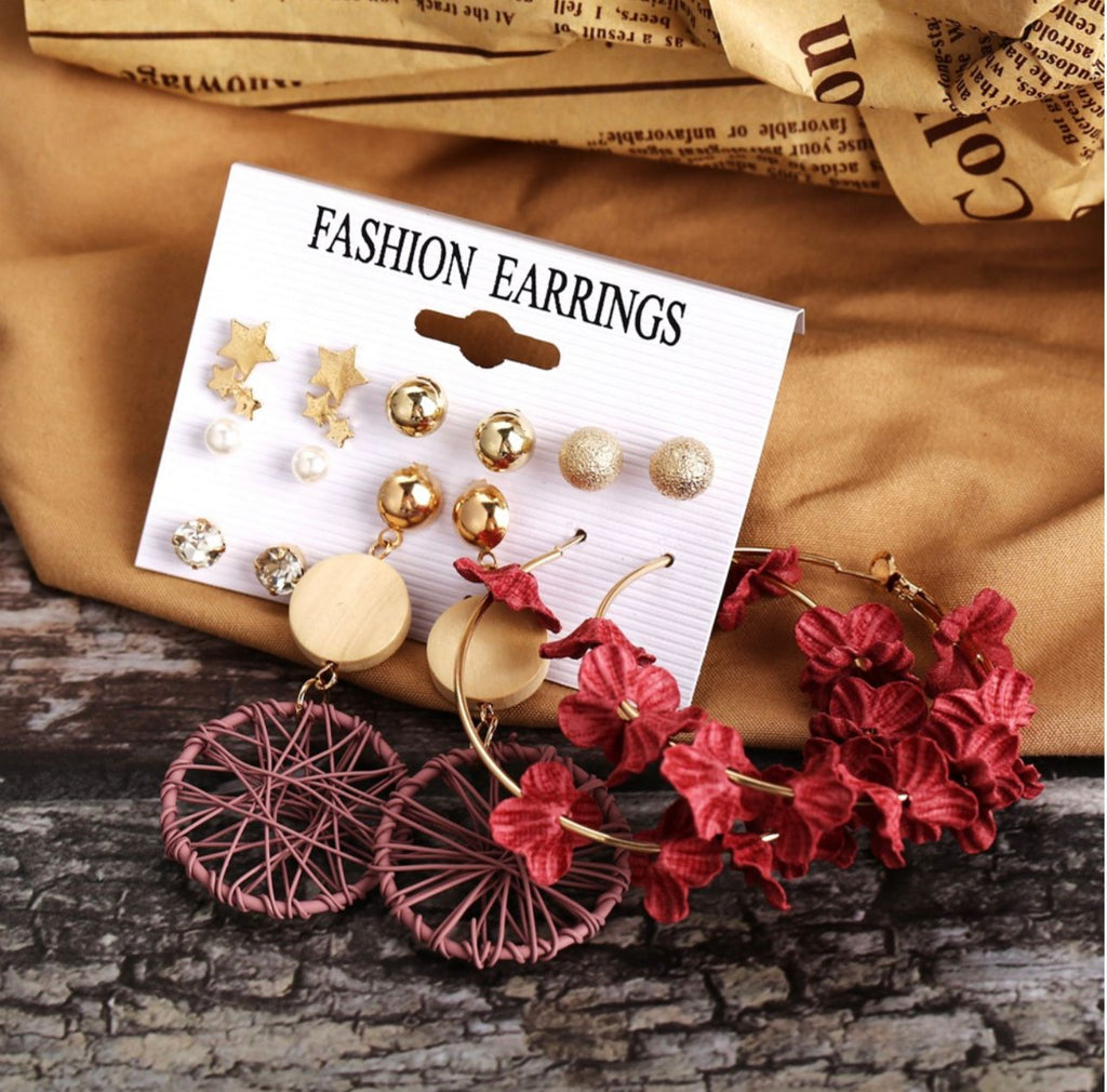Fashion Jewellery 7 Pairs Earring Card