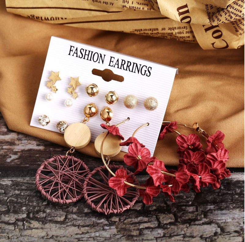 Fashion Jewellery 7 Pairs Earring Card