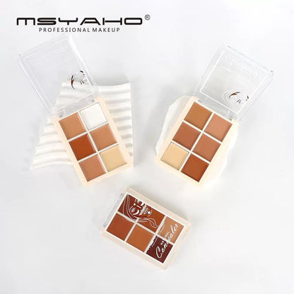 MSYAHO Professional 6 Color  Natural Concealer Palette