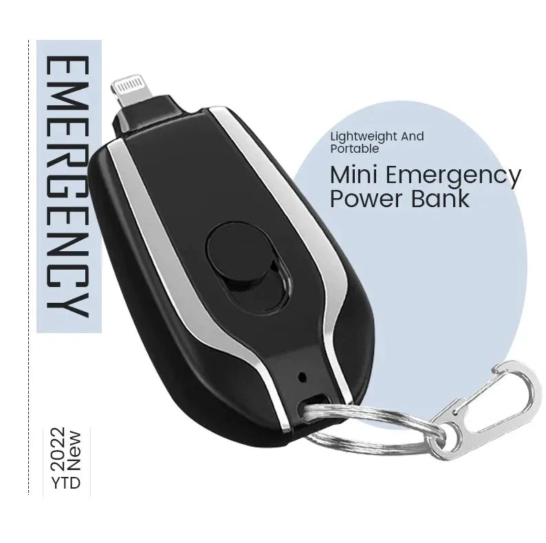 Mini Portable Emergency Charger Power Bank 1500mAh Fast Charging Keychain