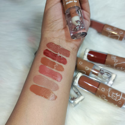 Hudamouji 2Iin1 Super Pigmented Lipgloss Pack of 6