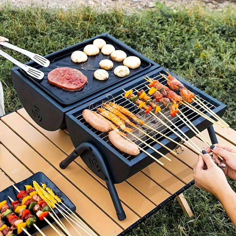 Multifunction Foldable Portable BBQ Grill Stove For Traveling Camping beautygirl pk