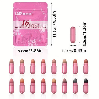 LINSBROTHS 16-Color Mini Capsule Lipstick Set