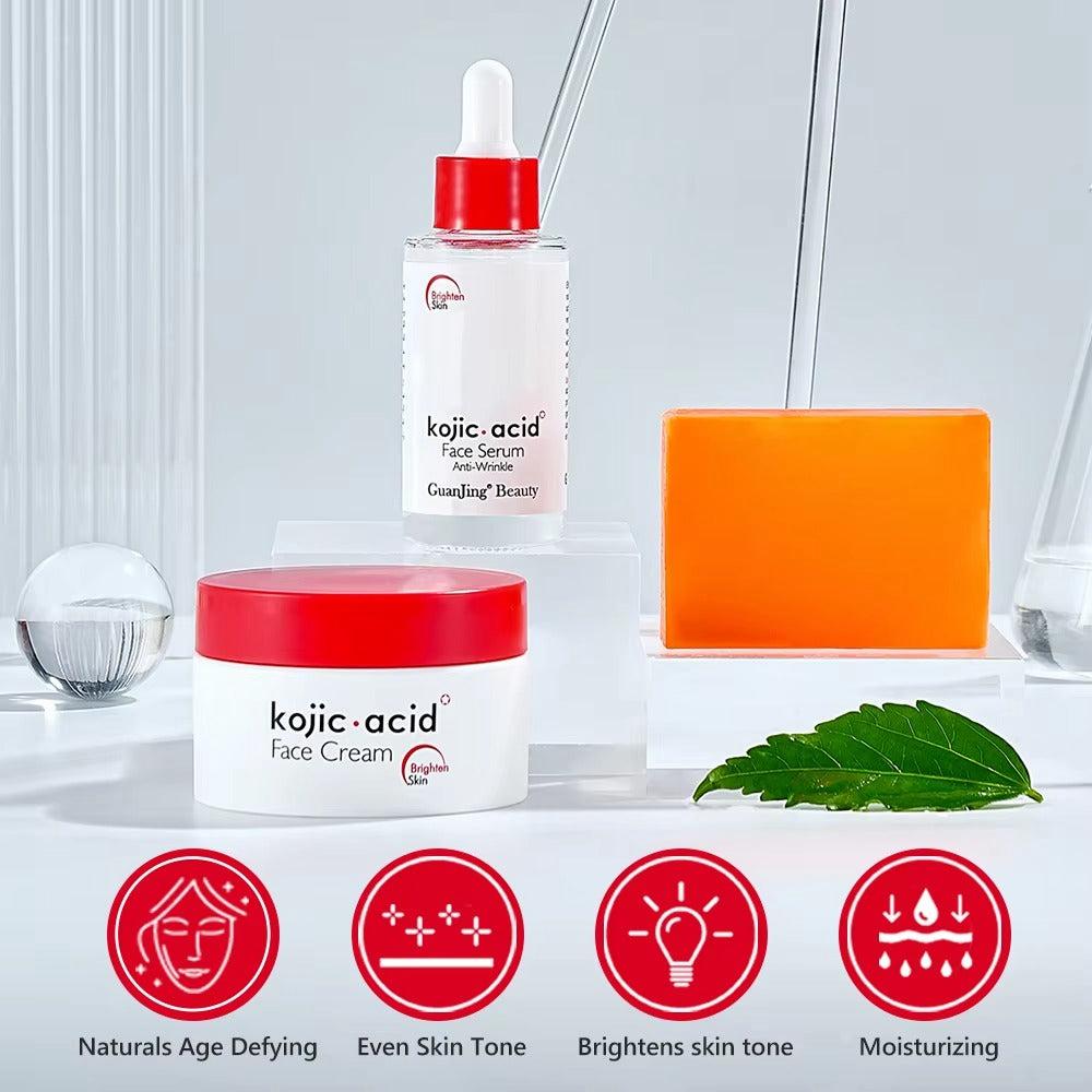 Guanjing 3pcs Kojic Acid Brighten Skin Set