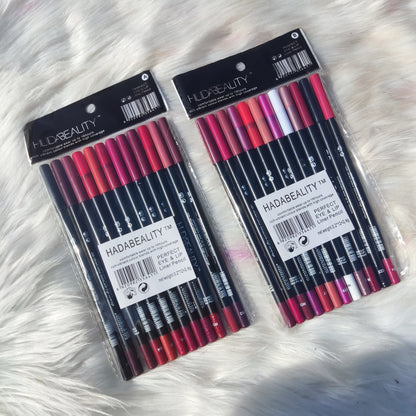 Huda Beauty Perfect Matte Eye And Lip Liner Pencil 12Pcs Set