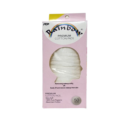 Rainbow Premium Cotton Pads 50Pcs Pack