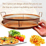 Crisper Round Tray Air Fryer Tray for Oven BBQ Basket with Non-stick Net for Grilling