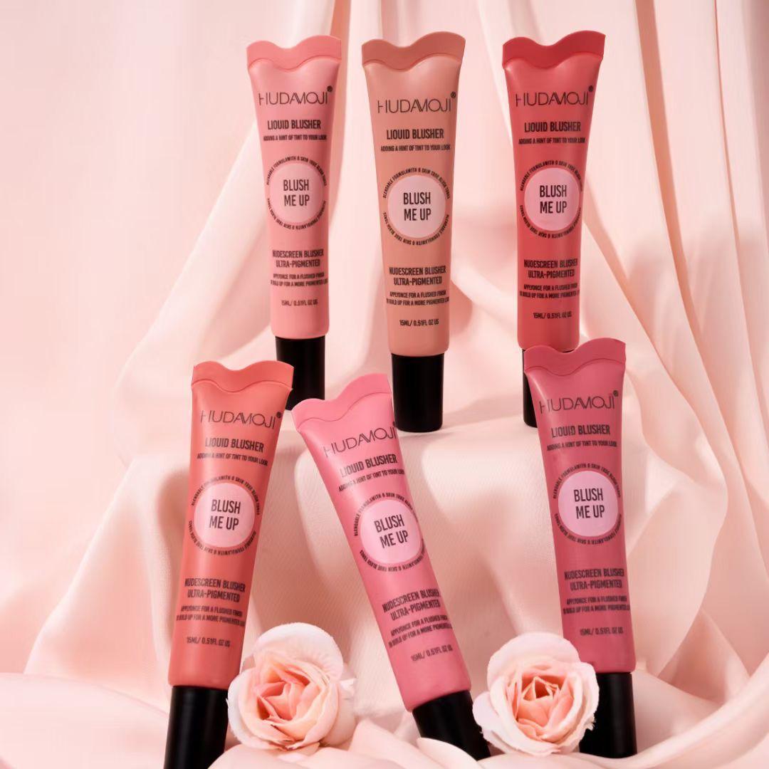 Hudamoji Blush Me Up Liquid And Blusher Nudescreen Blusher Ultra Pigmented 6Pcs Set