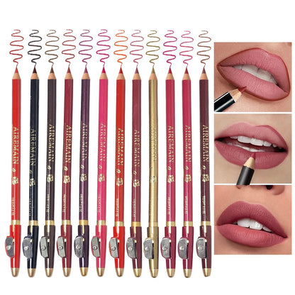 Airemain Lip Liner With Sharpener 12Pcs Set