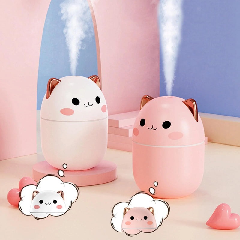 Portable USB Charging Cute Cat Cool Mist Humidifier Air Freshener