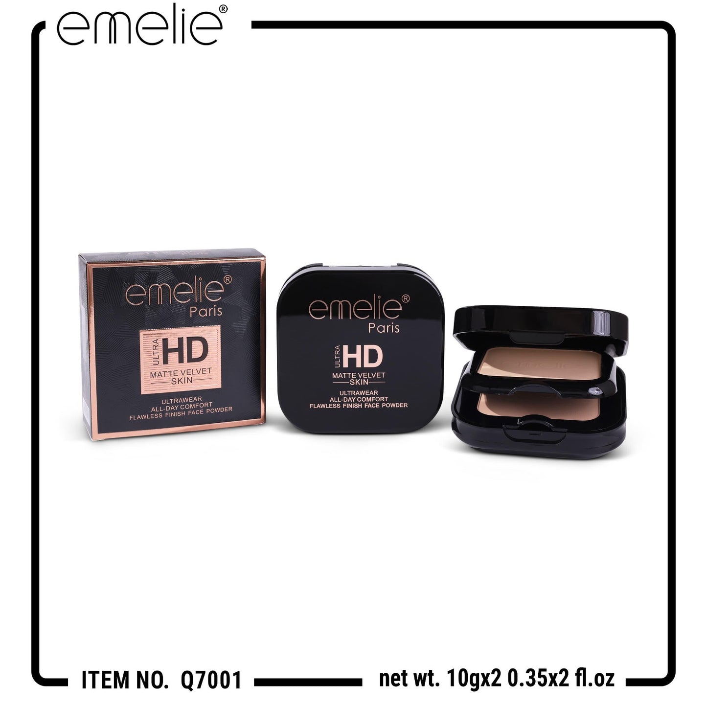 Emelie Paris Ultra HD Matte Velvet Skin Ultrawear All Day Comfort Flawless Finish Face Powder