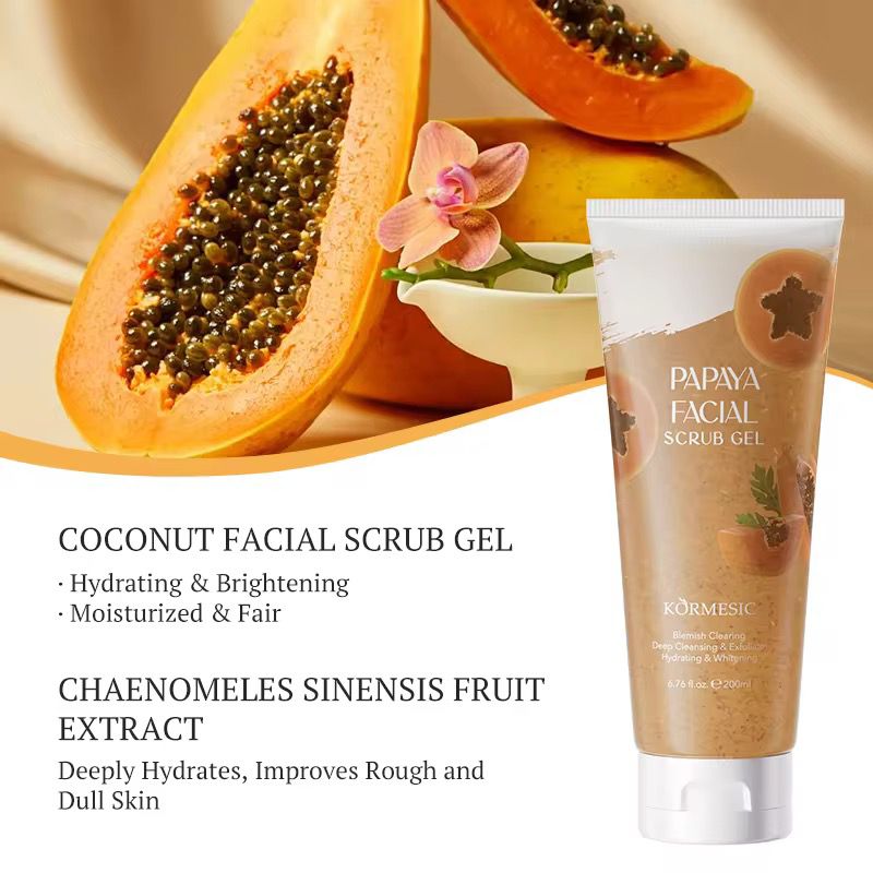 KORMERSIC Exfoliating Deep Cleansing Skin Whitening Body Skin Care Cleansing Exfoliating Facial Face Scrub Gel