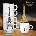 Paris Eiffel Tower Coffee Tea Cups 4in1 Set