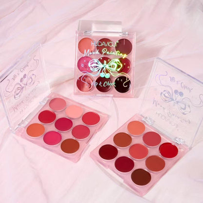 Hudamoji Lip And Cheek Palette Pack Of 3 Set