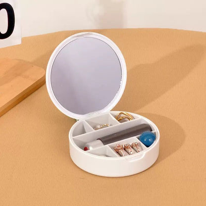 Circle Shape Jewellery &; Multi Purpose Box With Mirror