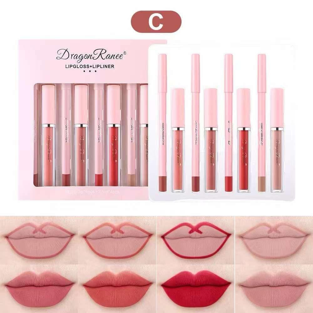 Dragon Ranee 4 Lip Gloss And 4 Lip Liner Pencil Set