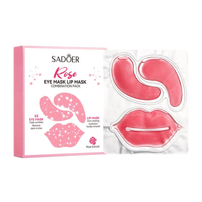 SADOER Rose Eye Mask Lip Mask Combination Pack 10Pcs