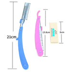 Foldable Eyebrow Razor With 5 Replacement Blades Easily Remove Hair For Women