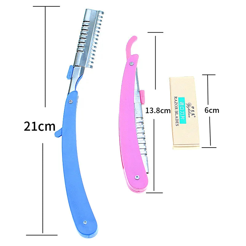 Foldable Eyebrow Razor With 5 Replacement Blades Easily Remove Hair For Women