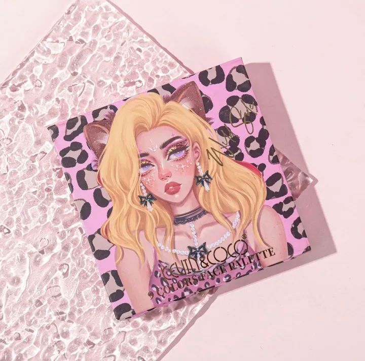 Kevin & Coco 9 Color Face & Eyeshadow Palette Bold Pigmented Glitter & Matte Shades with Mirror Long-Lasting Makeup Kit