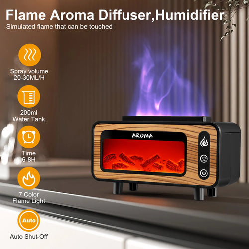 Aroma LED RGB 3D Fire Flame Latten Diffuser Air Humidifier Aromatherapy Machine