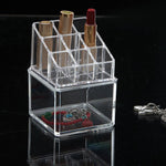 Acrylic Multi Grid 9 Lipstick Holder And 1 Box Makeup Cosmetics Organizer