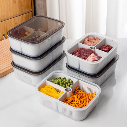 Multifunctional Food Vegetable Salad Storage Box Drain Seal Box Container With Lid