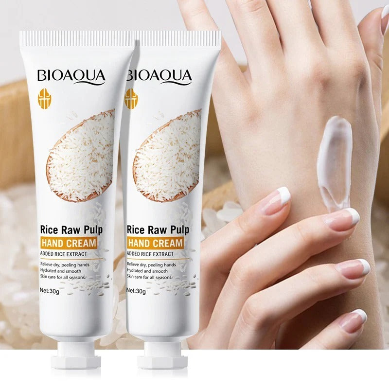 Bioaqua Rice Raw Pulp Moisturizing Hand Cream 30g