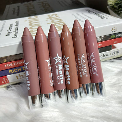 Miss Rose Matte Lip Batom Lip Crayon Pack of 6