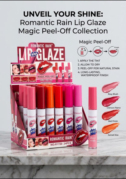 Romantic Rain Kiss! Peel-Off Lip Tint Pack of 6