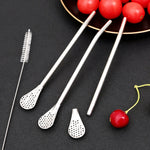 Stainless Steel Spoon Straw 3in1