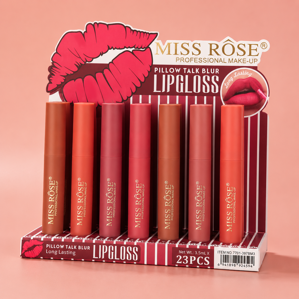Miss Rose Hydramatte Pillow Talk Blur Long Lasting Lip Gloss 7pcs Set