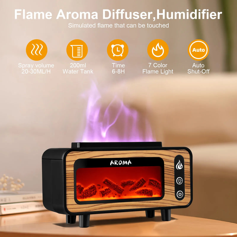 Aroma LED RGB 3D Fire Flame Latten Diffuser Air Humidifier Aromatherapy Machine