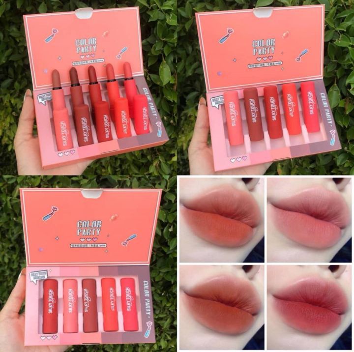 Color Party Silky Touch Matte Lipstick 5pcs Set