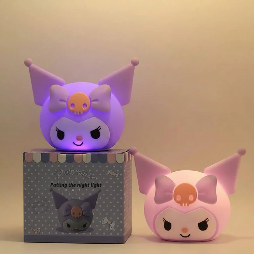 Cute Kuromi Silicone Led Night Light USB Rechargeable Touch Control Lamp