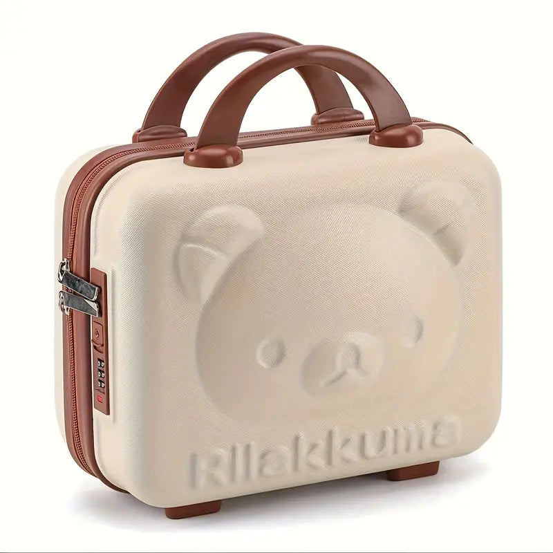 Adorable Bear-Shaped Hanging Makeup Organizer Durable PP Material Portable Cosmetic Storage Bag