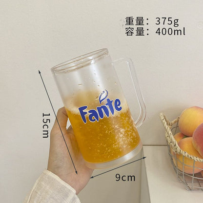 Funny Transparent Cola Mug Double Wall 40oz 1200ml Tumbler Glass