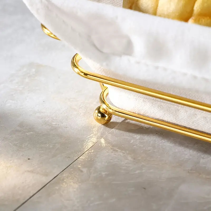 Metal Gold Square Fruit Basket