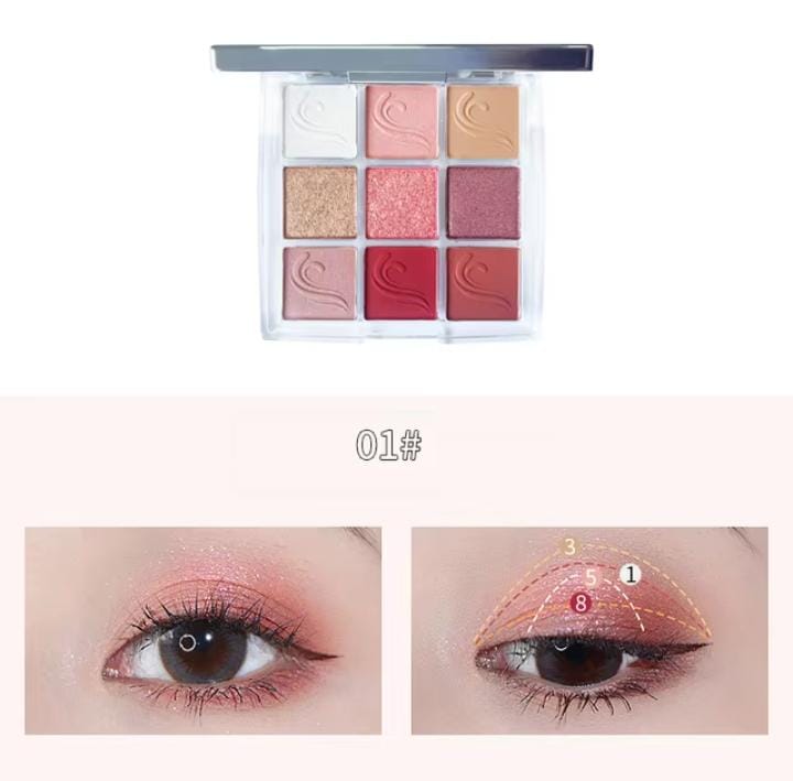 Girl Times Color You're Gorgeous Too 9 Colors Matte & Glitter Eye Shadow Palette