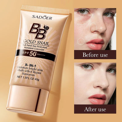 Sadoer Gold Snail Concealer Isolation BB Cream Long Lasting Sunscreen